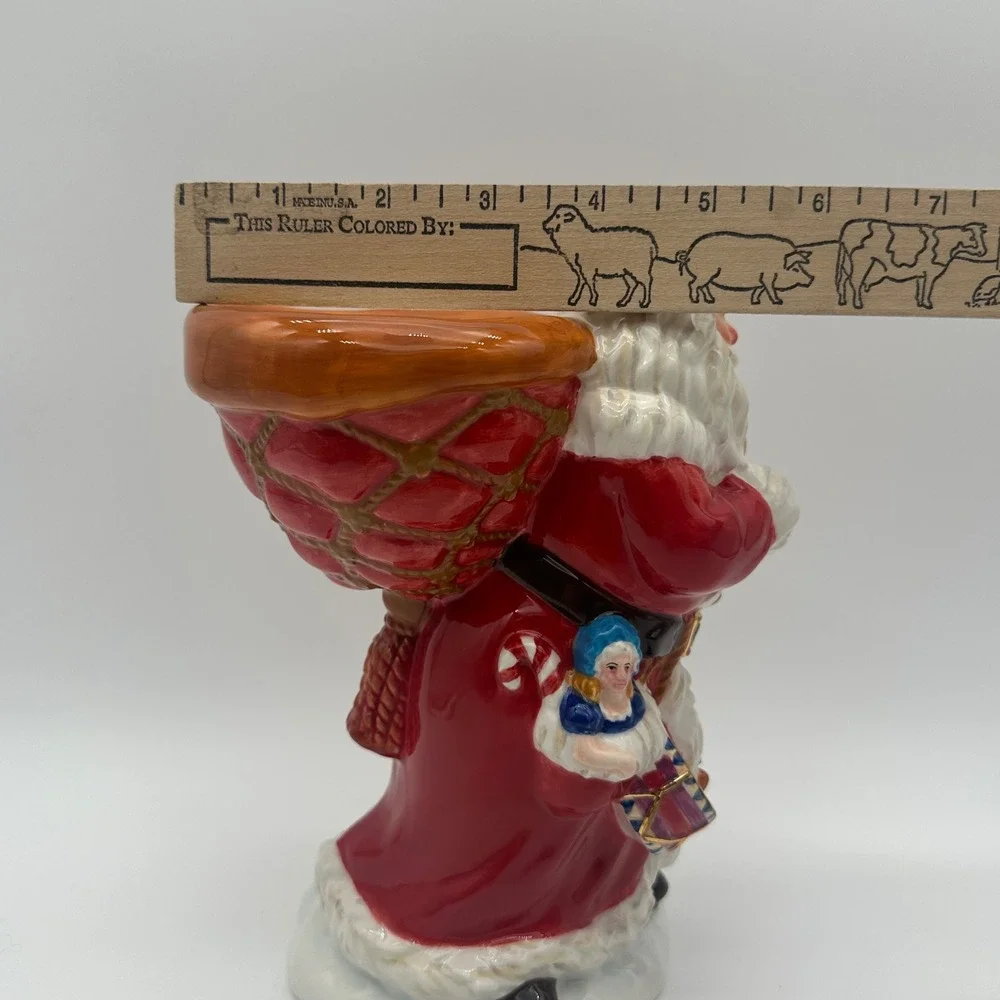 Department 56 Santa Claus Candle Holder Figurine Red White Christmas
